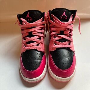 Air Jordan 1 Mid Black and Pink